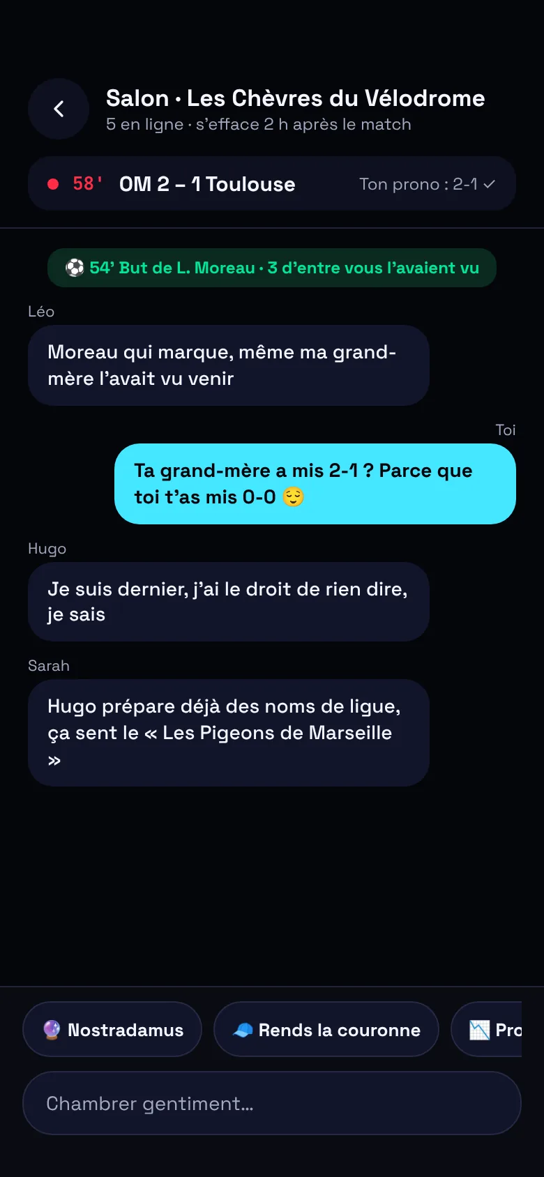 Salon de match