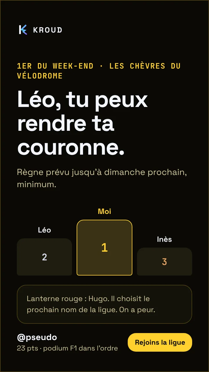 Carte à partager, roi de la ligue