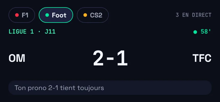 Widget à pastilles de sport